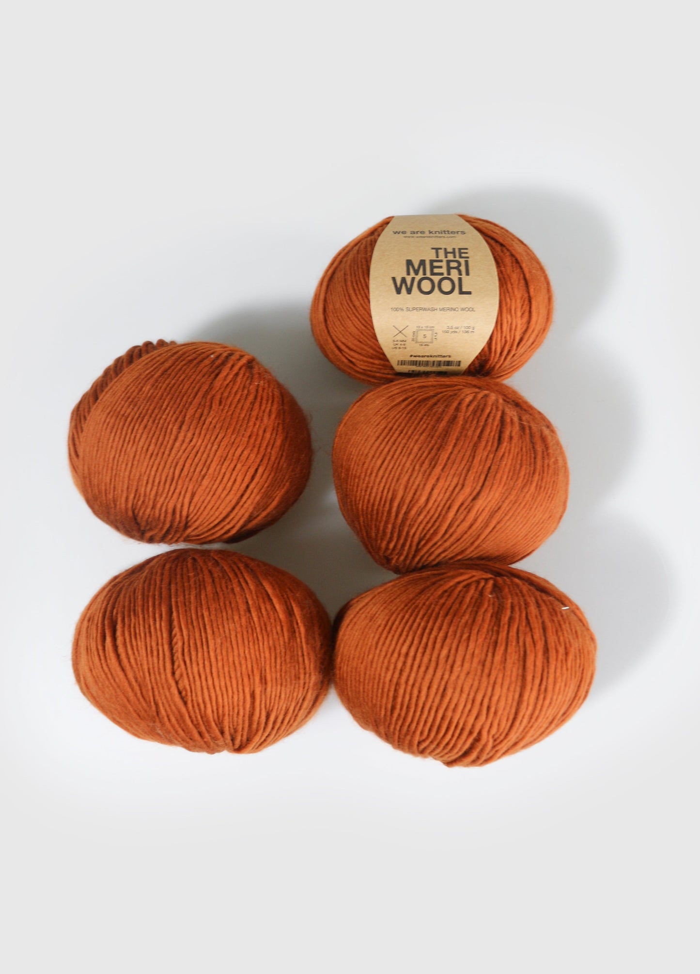 5 pakker med Meriwool-garnnøster