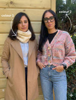 2 Kits Bundle | Knitting Stitch Sampler Kit Make your first Snood + Tupelo Cardigan - Yummy Yarn Fine Version