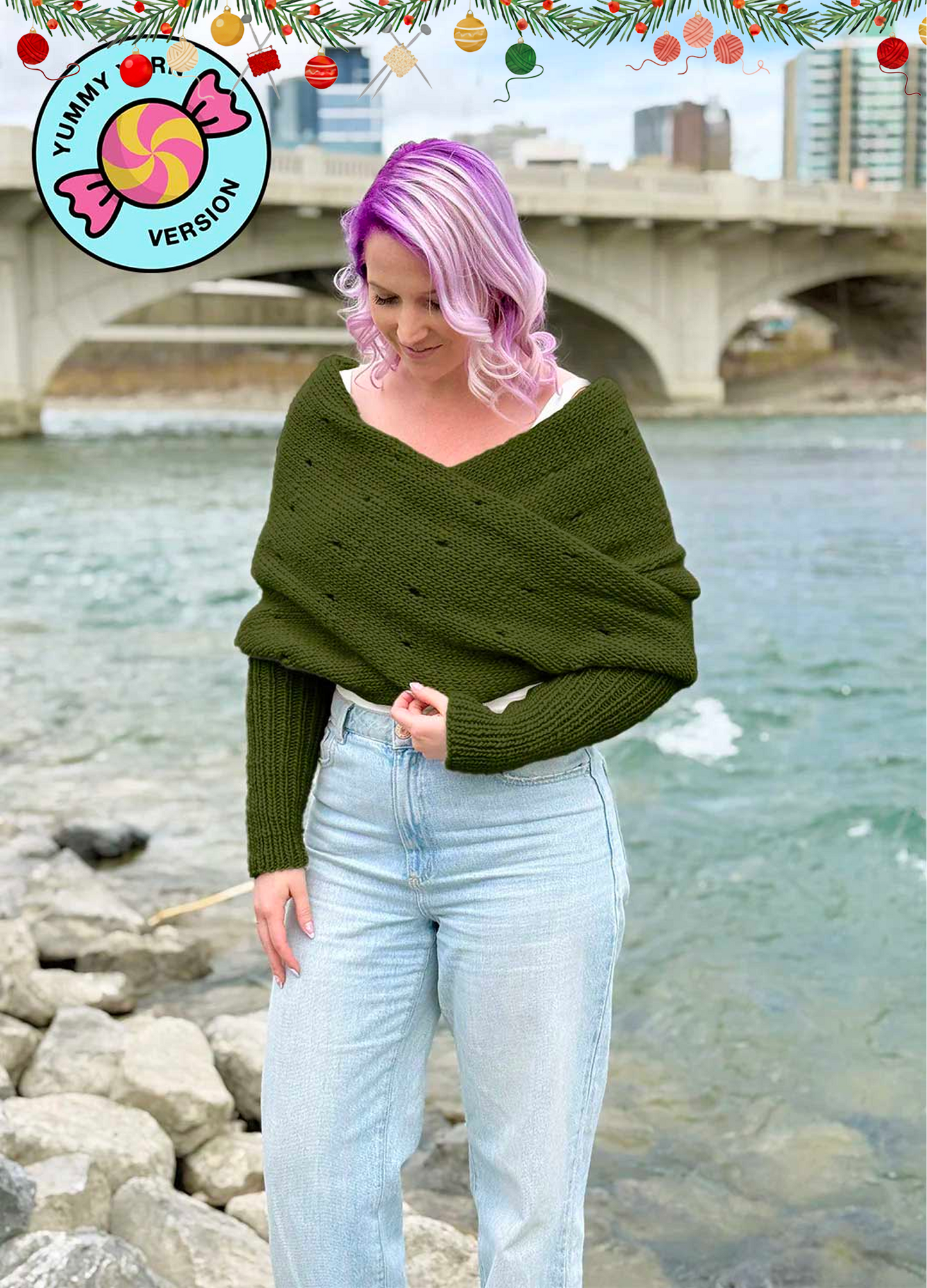 Easy Eyelet Sweater Scarf x @knitatude Kit - Yummy Yarn Fine Version