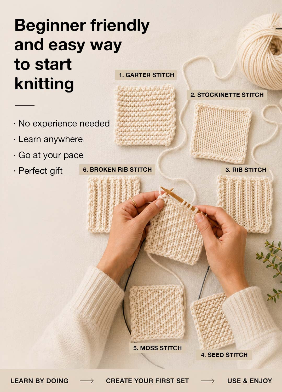 Snood - Beginner Sampler Kit - Learn The Basics Knitting Kit