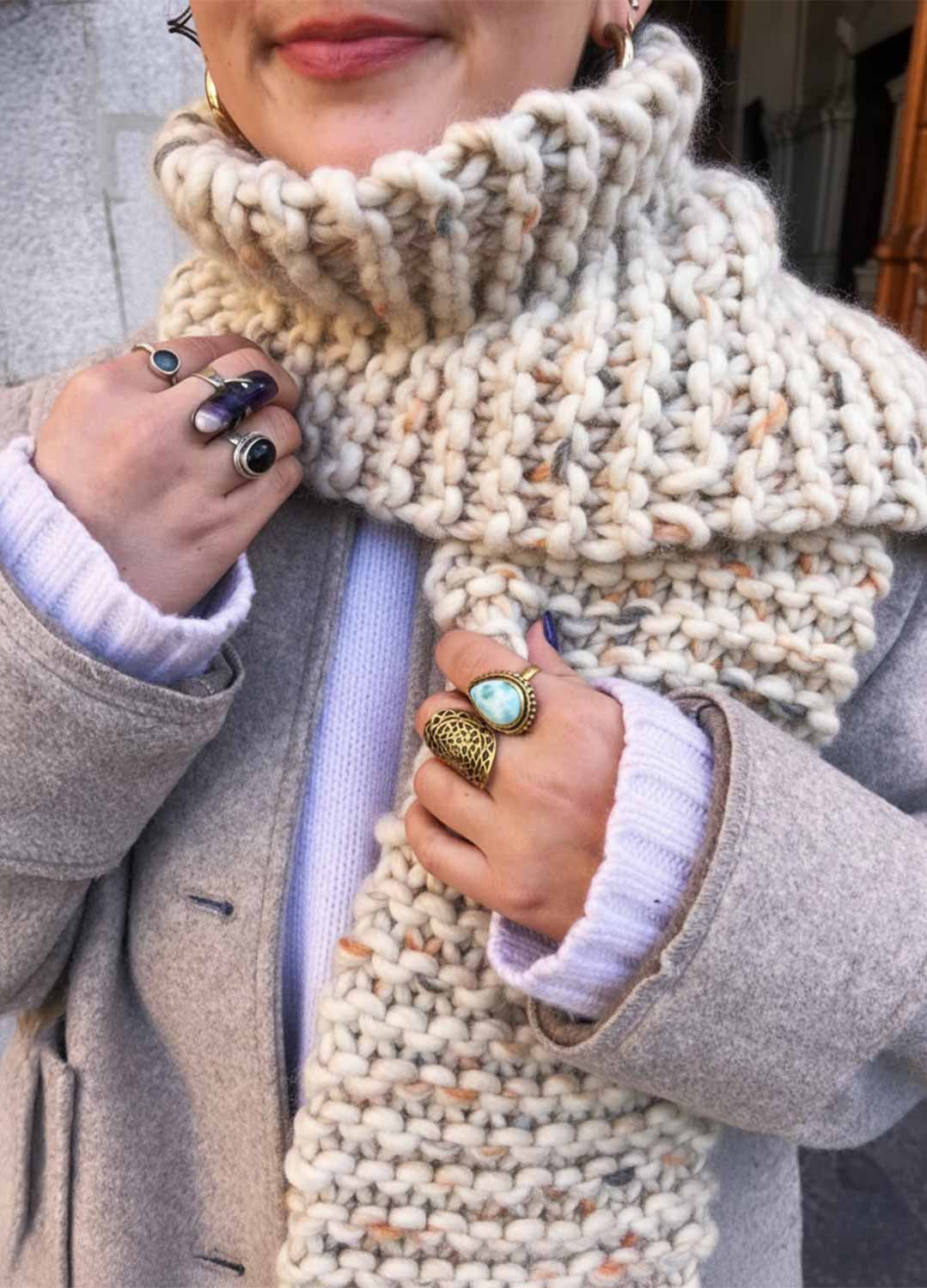 2 Kits Bundle | Knitting Stitch Sampler Kit Make your first Snood + Dinka Scarf - Yummy Yarn Version