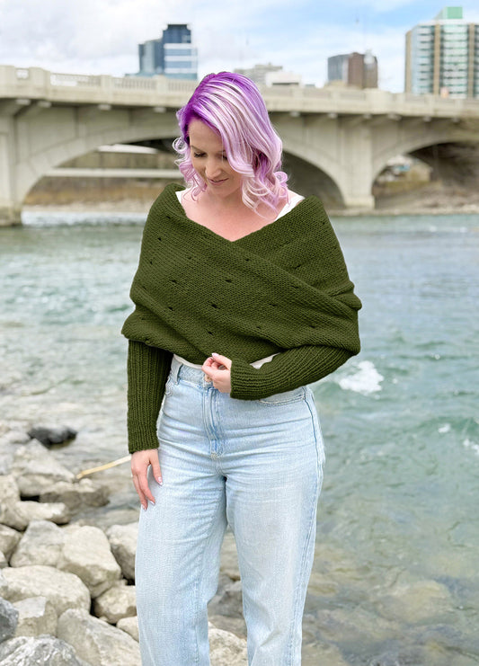 Easy Eyelet Sweater Scarf x @knitatude Kit - Petite Premium Version