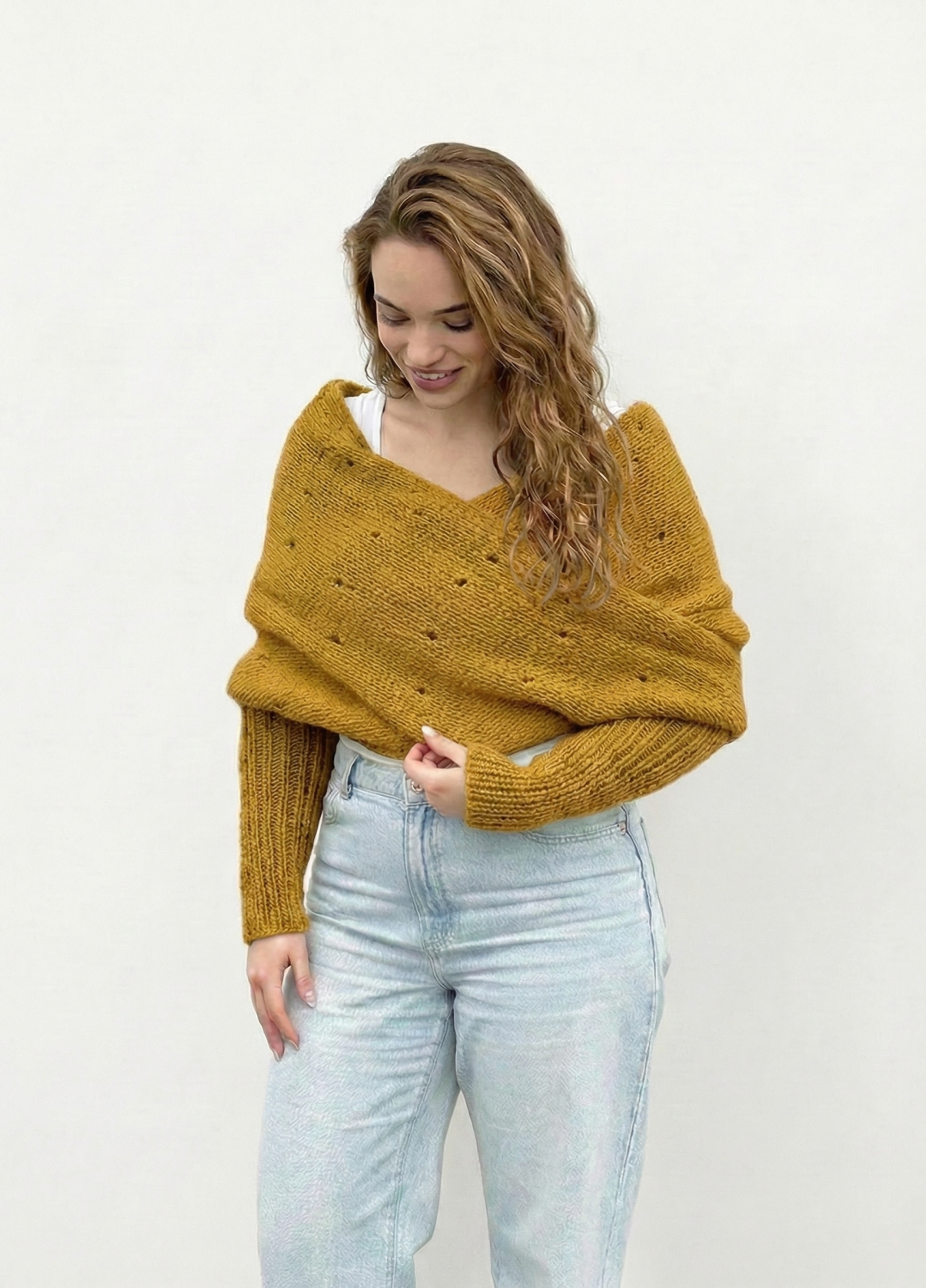 Easy Eyelet Sweater Scarf x @knitatude Kit - Yummy Yarn Fine Version