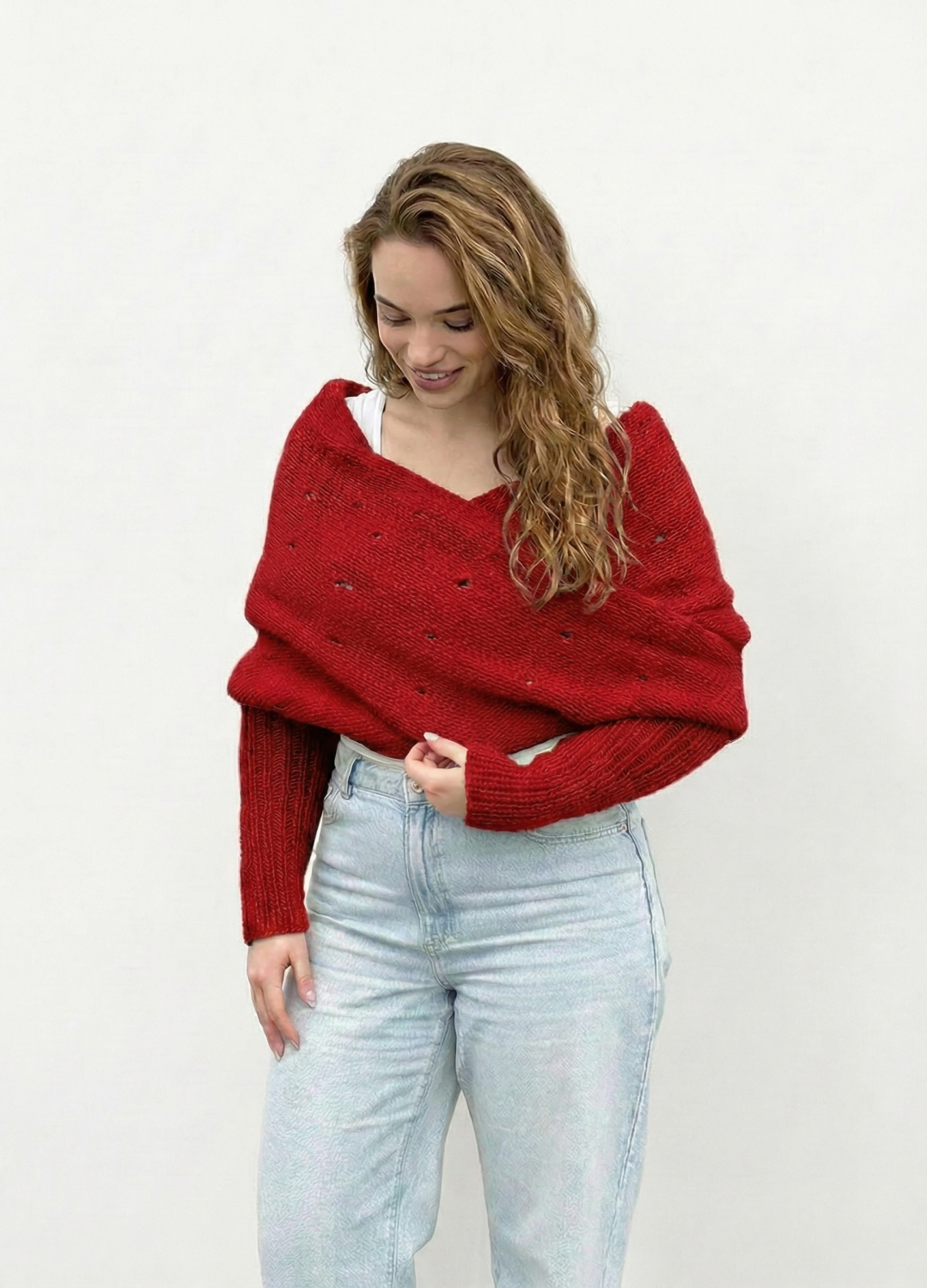 Easy Eyelet Sweater Scarf x @knitatude Kit - Yummy Yarn Fine Version