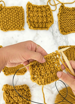 Stitch Sampler Kit: Learn The Basics Knitting Kit - Make your first Placemat & Coasters - Yummy Version