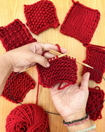 Stitch Sampler Kit: Learn The Basics Knitting Kit - Make your first Placemat & Coasters - Yummy Version